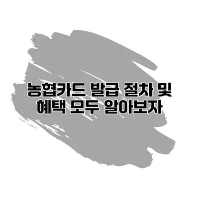 농협카드 발급 절차 및 혜택 모두 알아보자