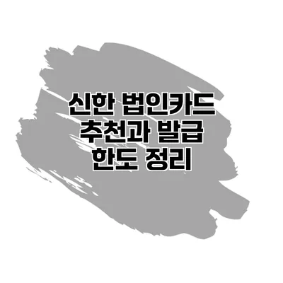 신한 법인카드 추천과 발급 한도 정리