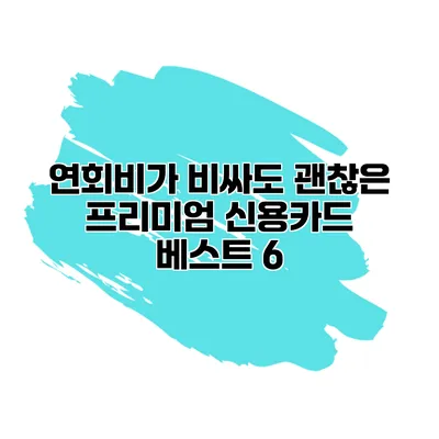 연회비가 비싸도 괜찮은 프리미엄 신용카드 베스트 6